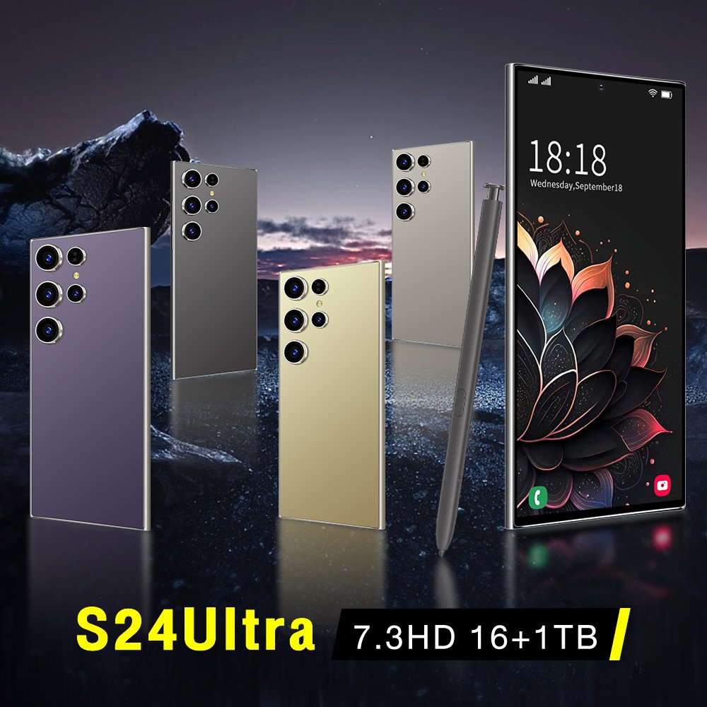 High Quality 2024 New S24 Ultra 16+1TB 4G Android 13 Smartphone 6.8 big screen 6800mAh Battery Dual SIM Card Gaming Cell Phone